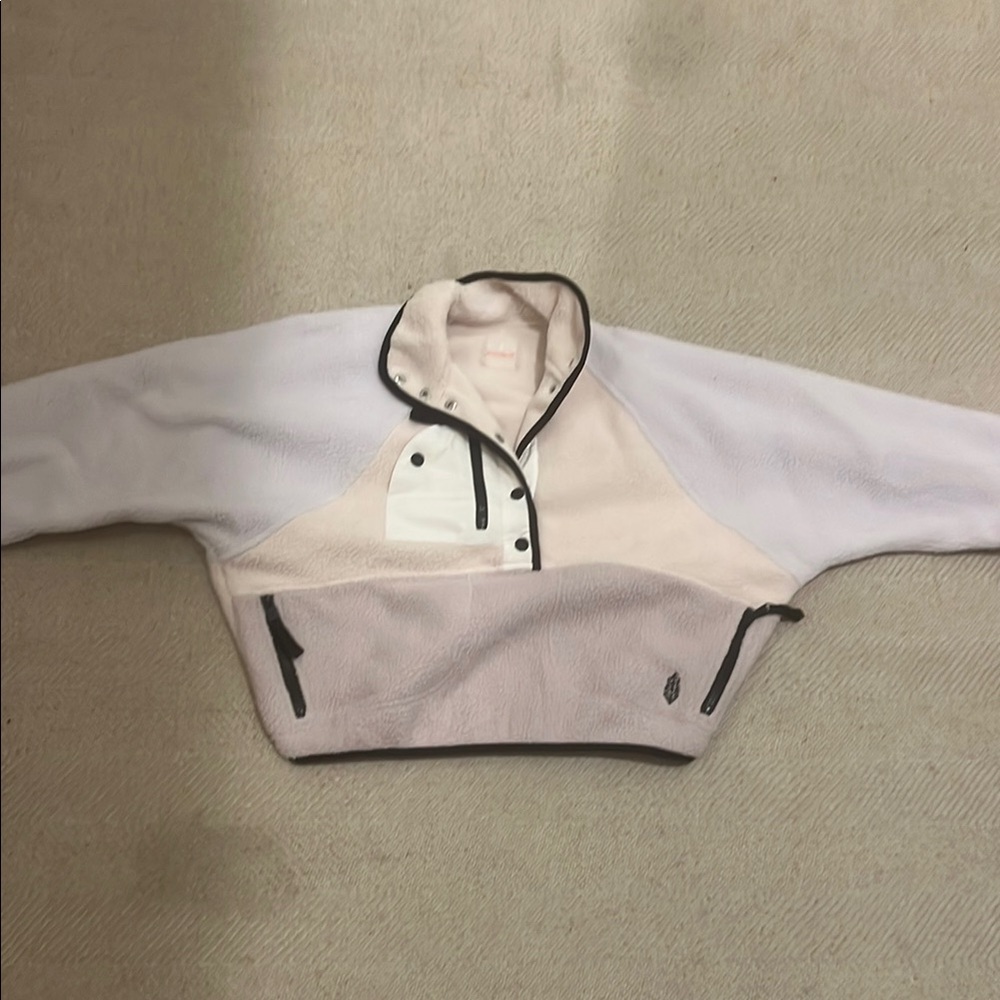 White purple beige Pink Fleece Pullover free people
